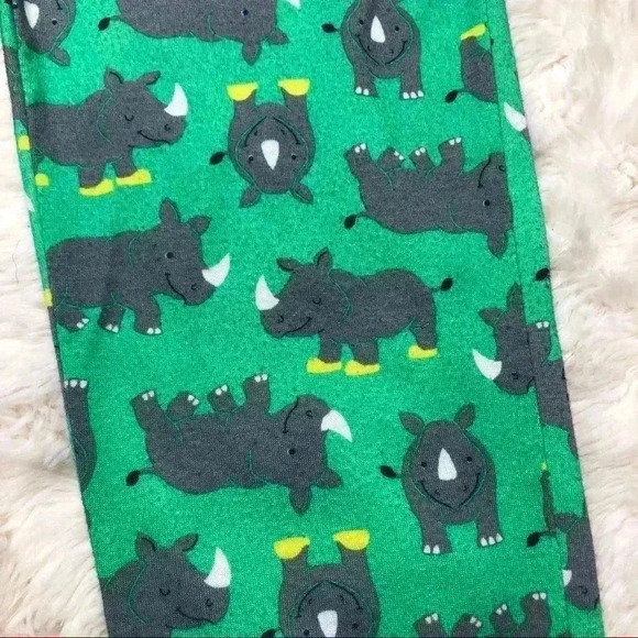Just One You By Carter’s Rhino Pajama Pants Green  & Grey Size 4T - Picture 3 of 16